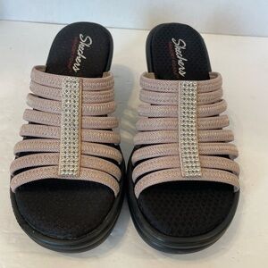 Skechers Memory Foam Open Toe Heel Sandals Shoes Size 9